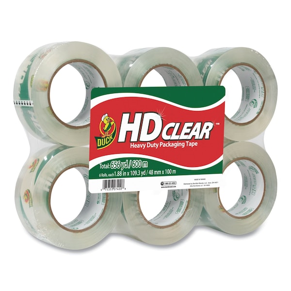 Duck Brand Packaging Tape, 1.88" x 109 yd., Clear, PK6 299016 - main